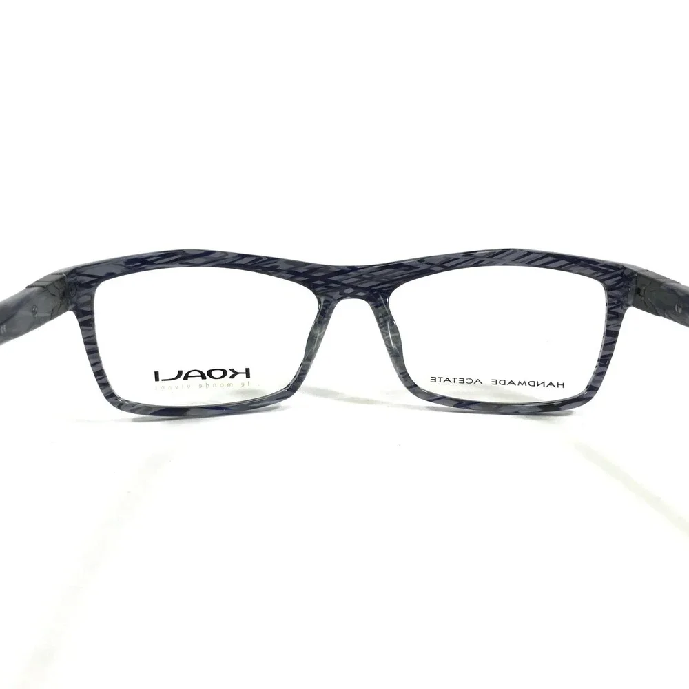 Morel Eyeglasses Frames KOALI 7665K BB015 Grey Blue Geometric Pattern 53-15-135